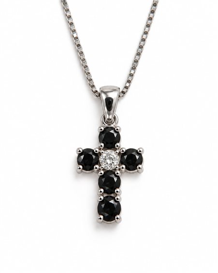 Collana Idee Preziose dal 1987 Donna in Oro bianco Diamante Black 0.27 Ct IP.CK18B/53D - IP.CK18B/53D